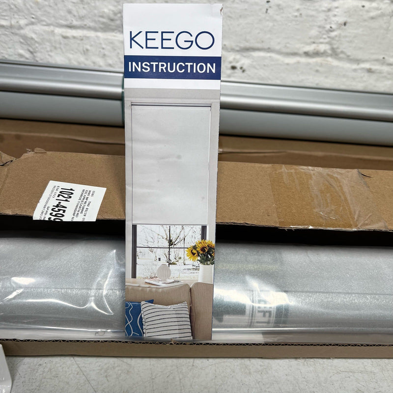 Set-of-2 54" W x 42" L Keego Roller Shades, Room Darkening, Gray / Off White