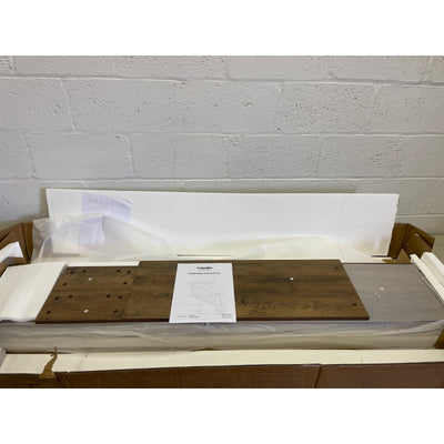 Tribesigns 63" Console Table, Farmhouse 2-Tier Sofa Table Entryway Storage Brown