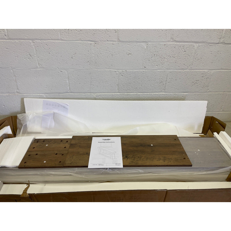 Tribesigns 63" Console Table, Farmhouse 2-Tier Sofa Table Entryway Storage Brown