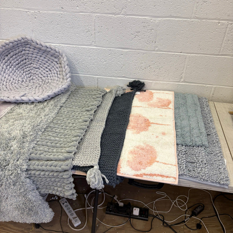 Mix-of-14 Rugs & Floor Mats, Rectangular, for Bedroom, Bathroom & Front Door