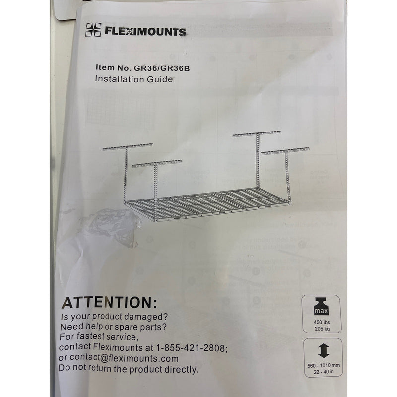 FLEXIMOUNTS  Overhead Garage Storage Adjustable Ceiling Storage Rack 3&