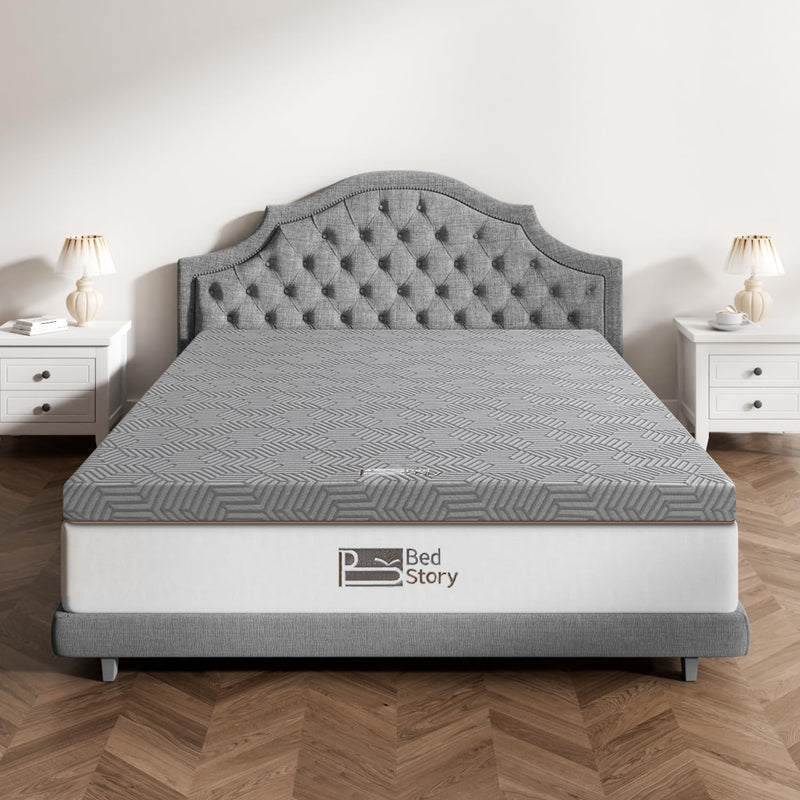 BedStory Firm Mattress Topper (Full) 3in Memory Foam; Removable Cover - Gray