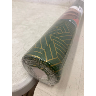 Drawer & Shelf Liner for Kitchen Cabinet 23"X20' Non Slip Waterproof Green/Gold