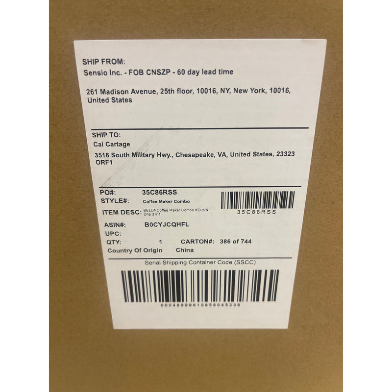 Bella VersaBrew 2-in1 Coffee Maker 3 Sizes Carafes & Single Serve 60oz Tank, Tan