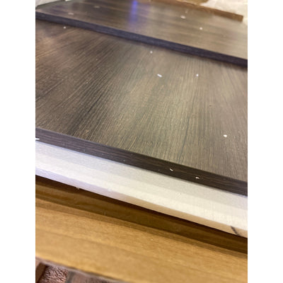 Brown Wooden Office Desk 48" x 24" with 2 Tier Shelving, Metal Frame 28" Tall SEE DETAILS