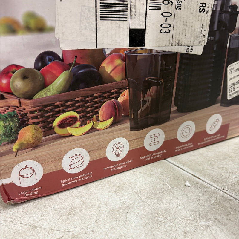 Topzee Self feeding Slow Masticating Juicer, One Speed JE120-32M00B