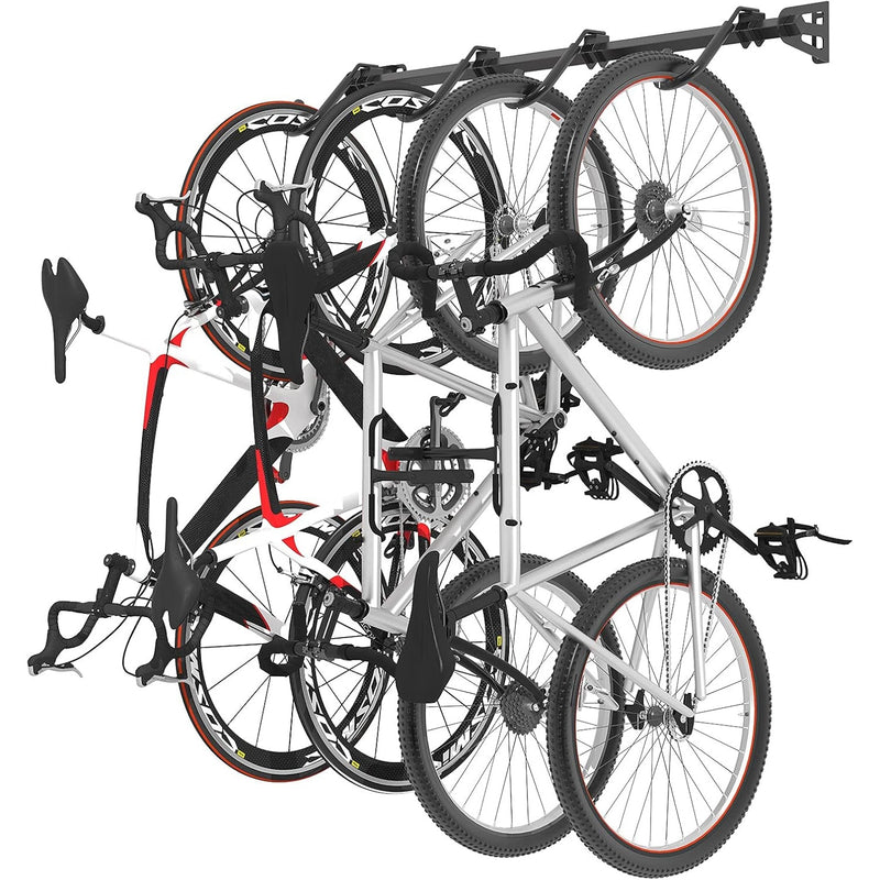 FLEXIMOUNTS 4-Bike Storage Rack For Garage, Heavy-Duty Wall Mount Hanger BR1C