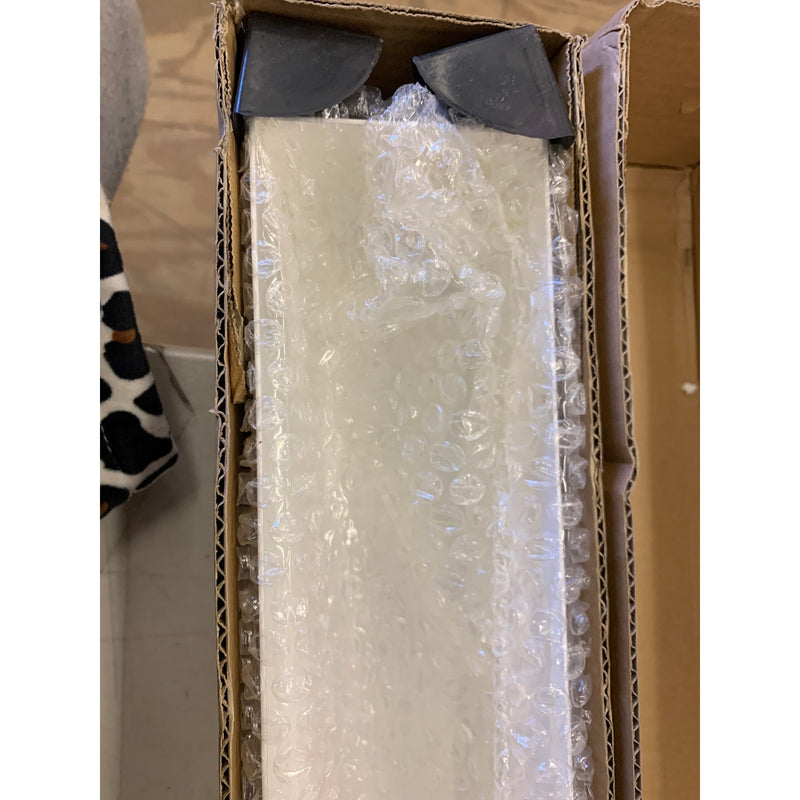 DR&CO Stainless Steel Rectangular Planter – 32″ x 3.25" x 3.5" White , Drainage System Planter