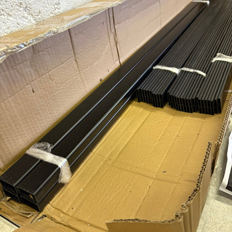 VINGLI Garden Fence Vinyl Fence Panels 2 Fences Make L Shape 36"x48" Panel Black