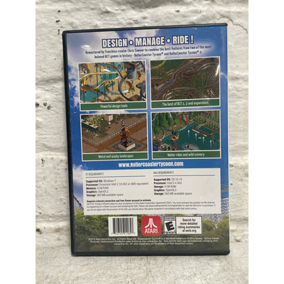 BOX-OF-100 Atari Roller Coaster Tycoon Classic, PC, MAC, Best of RCT 1 & 2