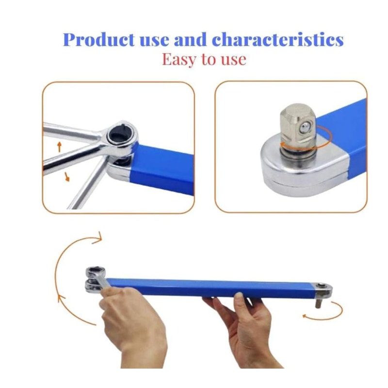 15" Offset Extension Wrench, Impact-Ready 1/4&