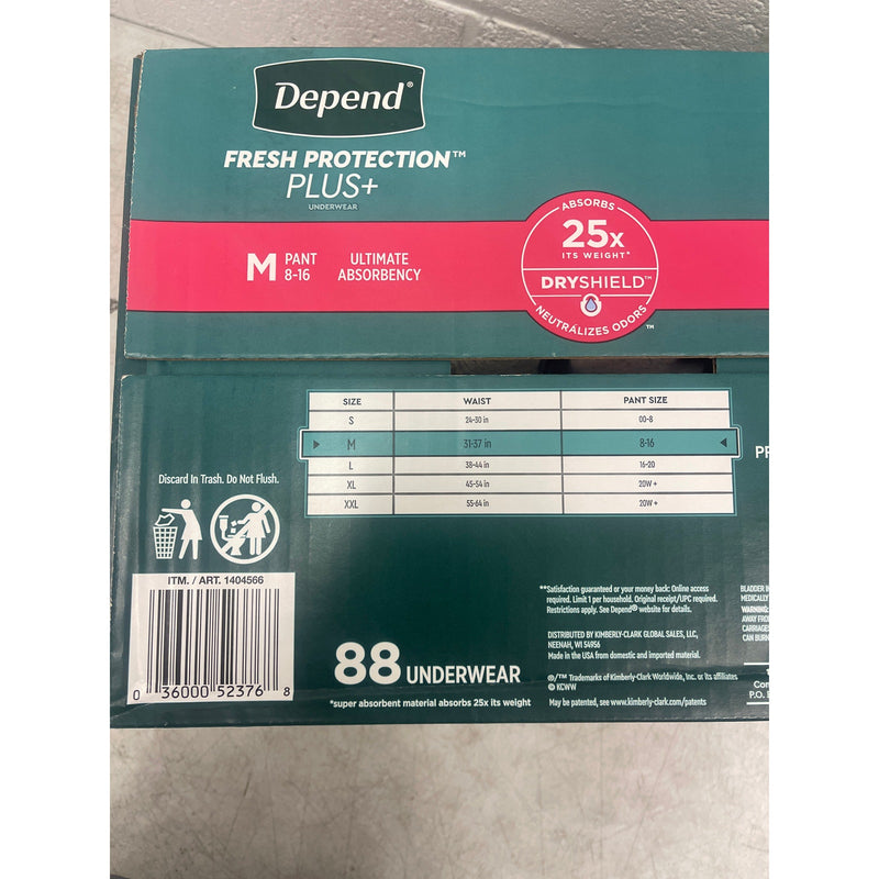 Depend Protection Plus Ultimate Underwear for Women, Medium 88 Count