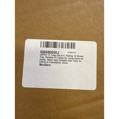 SET-OF-4 TV Tray Tables, Folding TV Dinner Table, Portable TV Tables Black