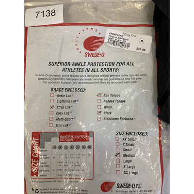 Swede-O Ankle Lok Support with Knit Tongue, Medium Ankle Brace Black, Sprain