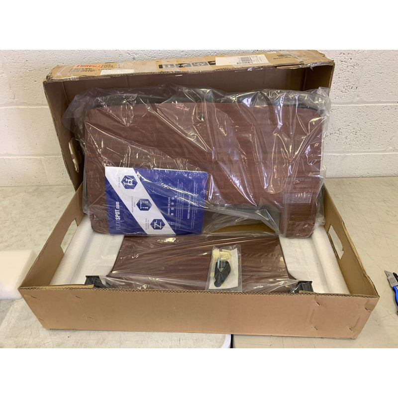 FlexiSpot Stand up Desk Converter 28" W Deep Keyboard Tray Mahogany M7N-US