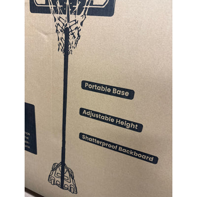 Basketball Hoop 7.2-9.2ft Adjustable, 32" Backboard, Black for Kids Youth Adults