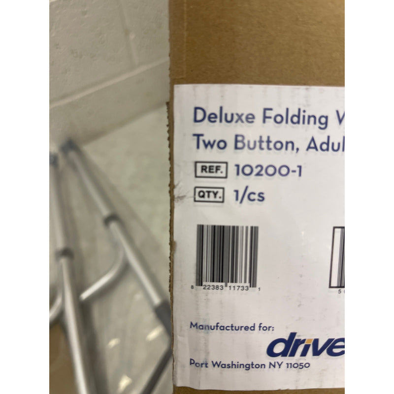 Drive Medical Deluxe 2-Button Folding Walker, Silver, 10200-1 Lightweight
