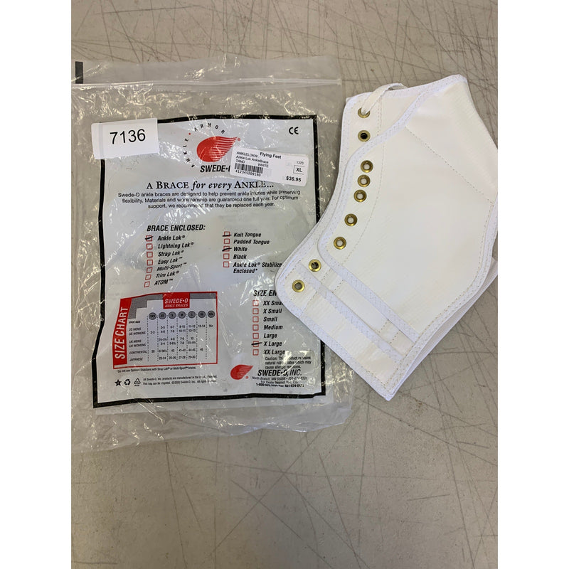 Swede-O Ankle Lok Support with Knit Tongue, Extra Large Ankle Brace White