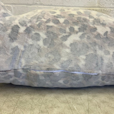 UGG Plush Backrest Pillow, 36"Wx17"H Reading Pillow White w Faded Cheetah Design
