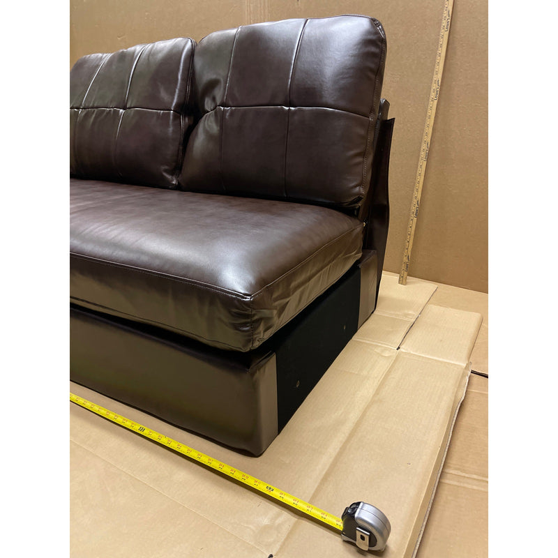 46 x 29 x 27" Sectional Piece, Love Seat, Floor Seat, No Feet, Brown Leather