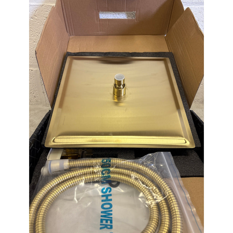 ESNBIA 12" Rain Shower Head System w Handheld Spray Combo - Gold, See Details