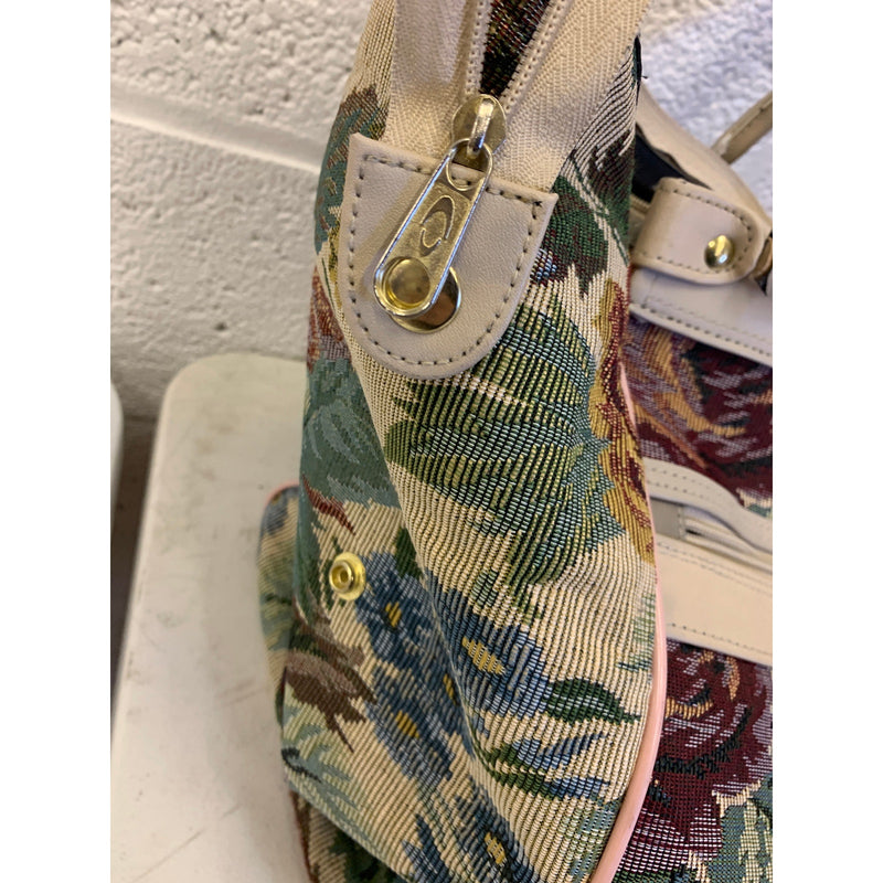 Concourse Tote Bag Floral Dual Handle with Front Zip Pocket 33 x 27 x 16 inches