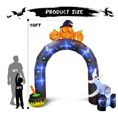10' Halloween Inflatable Archway Outdoor Decorations, Halloween Arch Blow Up