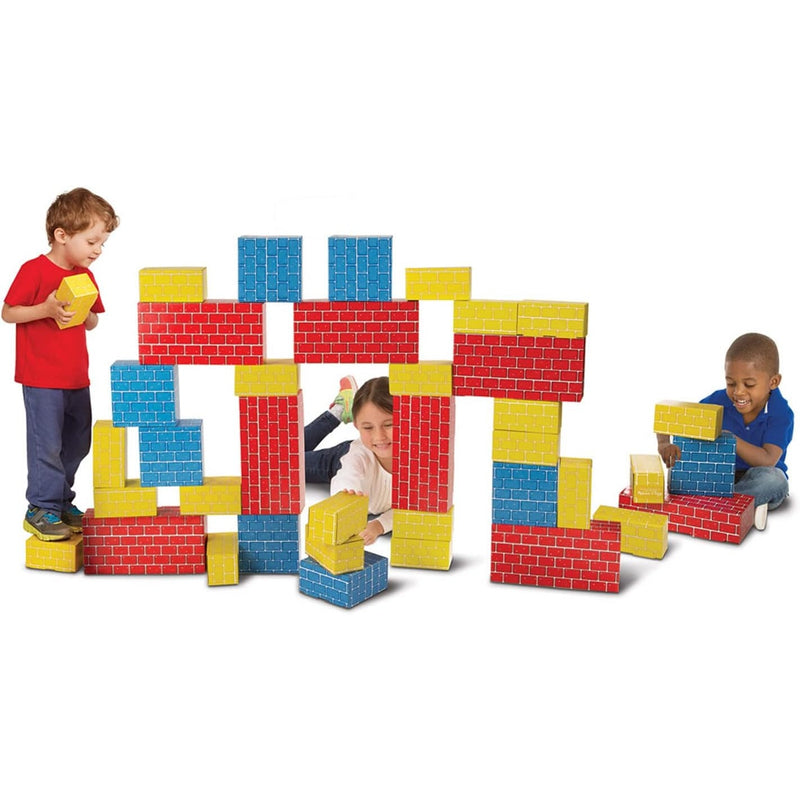Melissa & Doug Jumbo Extra-Thick Cardboard Building Blocks - 40 Blocks, READ