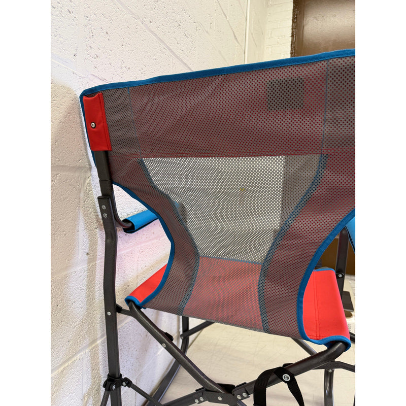 Northroad Outdoor Freestyle Portable Folding Rocking Chair, Arm Rests, Red&Blue