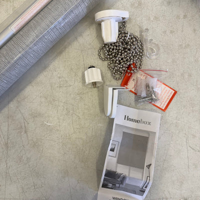 HOMEBOX 100% Blackout Roller Shade Striped Jacquard Blinds 43"x72" - Grey