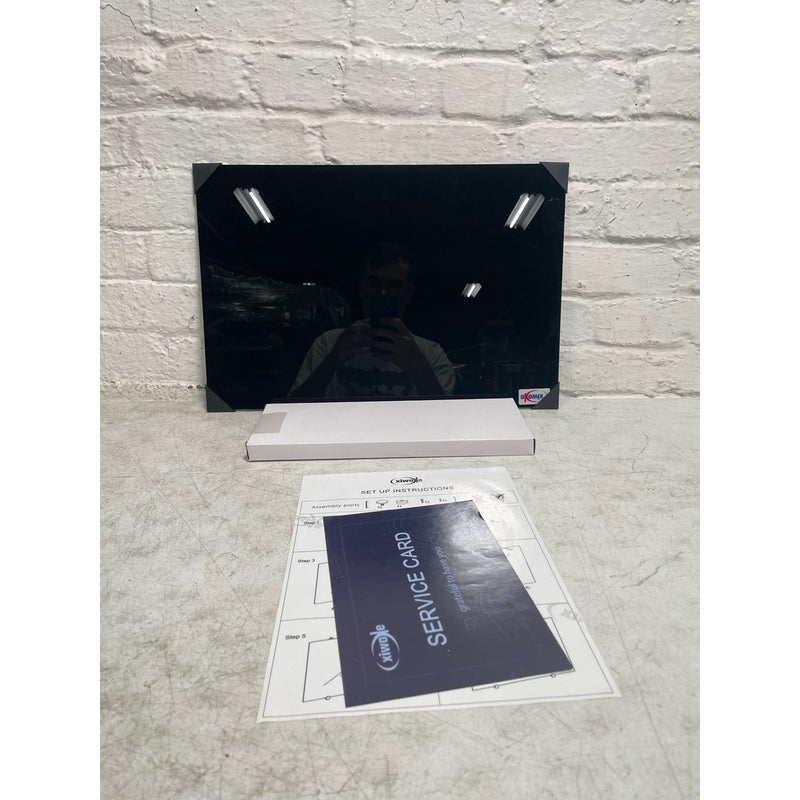 XIWOLE Black Glass Whiteboard, 12 "x18", Glass Dry Erase Board, Home, Office