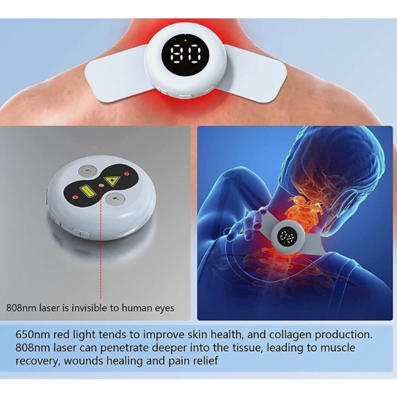 KTS Wireless TENS & Red Light Therapy Cold Laser Therapy Device with Heat