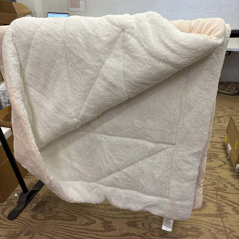 UGG Queen Comforter Soft Bedding Reversible with Fluffy Side- Tan / White