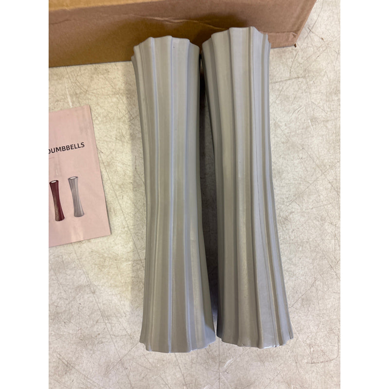 Set-of-2, 4.4-lb Yoga Foam Shaft Roller Dumbbell Hand Weights, Soft - Gray