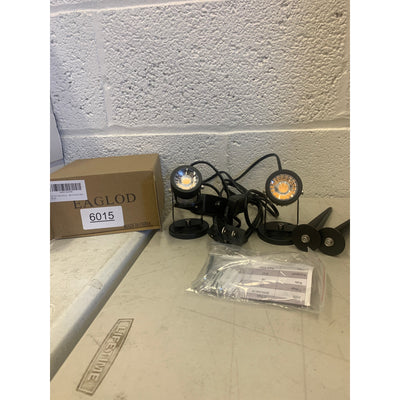 EAGLOD LED Spot Lights Indoor, 3W, 110V, 6 FT Cord w Switch, Spiked Stand Black