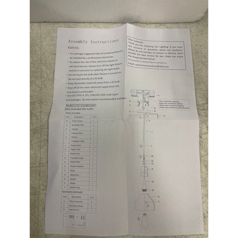 3-Pack Dolaimi House 1-Light Kitchen Island Pendant Ceiling Light 6.5" Glass