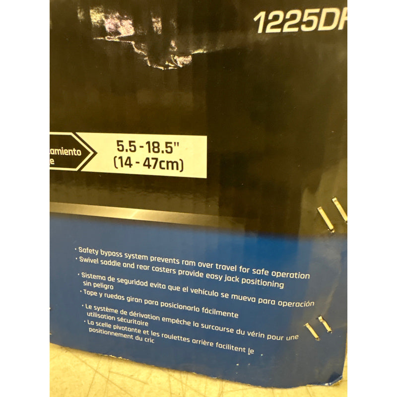 DieHard 2.5 Ton Floor Jack, Lifting Range 5.32" to 15.23", w Casters- 1225DHP