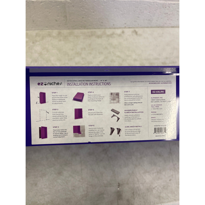 EZ-NICHES Extra Extra Large Rectangle 14" X 36" - EZ-XXLRN Ready for Tile