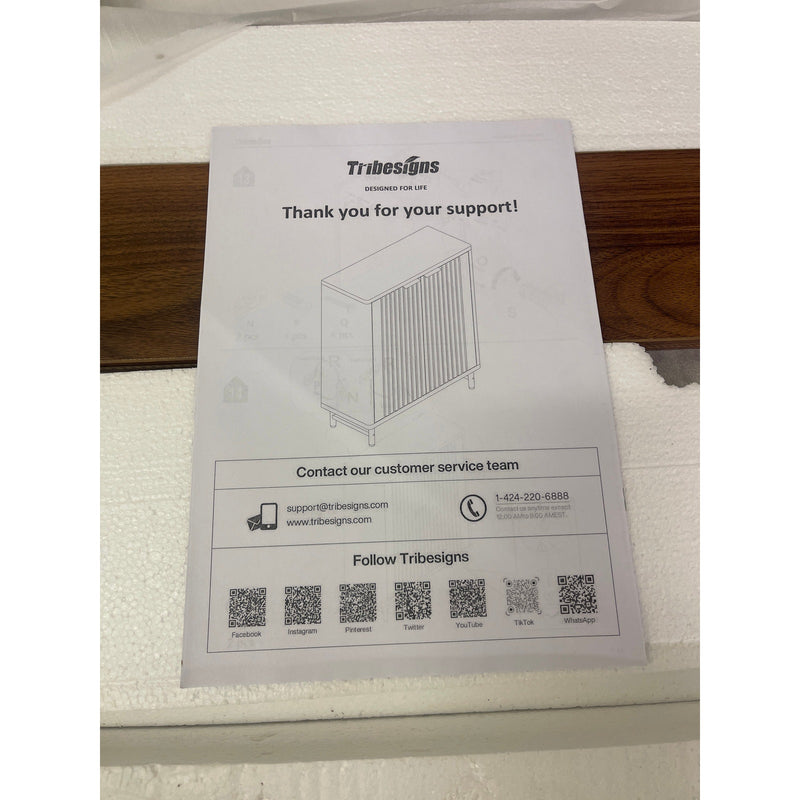 Tribesigns 6-Tier Wooden Shoe Cabinet, Louvered Doors & Adjustable Shelves, READ