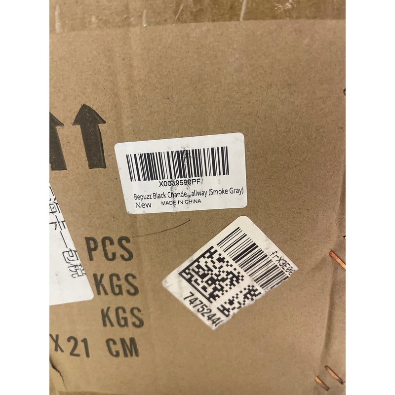 Bepuzz Chandelier 5-Light Glass Globe Pendant Light Fixtures 2-Ring Circular LED