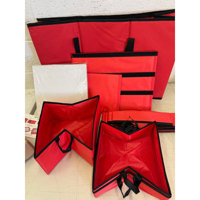 Christmas Ornament Storage Box with Removable Trays, up to 73 ornaments (Red)