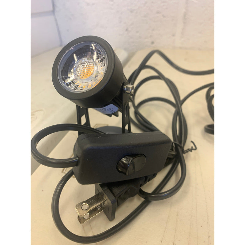 EAGLOD LED Spot Lights Indoor, 3W, 110V, 6 FT Cord w Switch, Spiked Stand Black