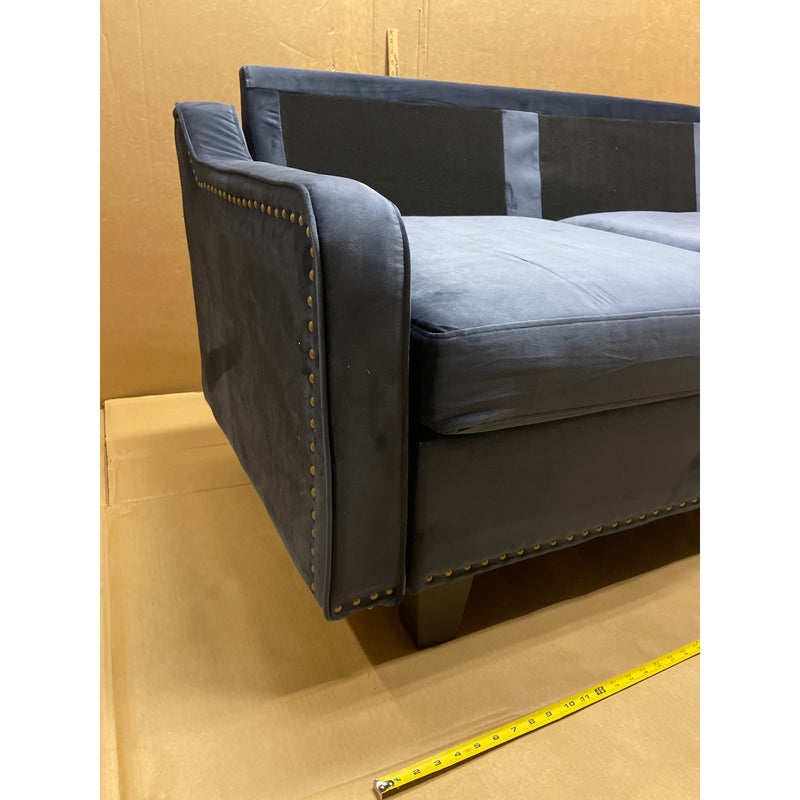 52x31x29" Sectional Couch PIECE, Love Seat, Living Room Furniture, Soft Velvet - Dark Blue