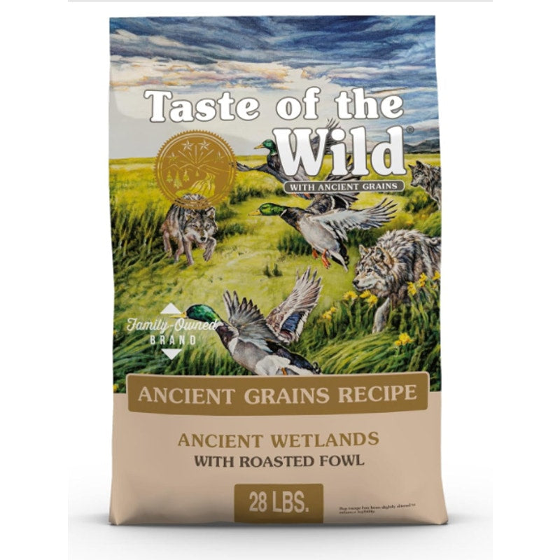 Taste of the Wild Ancient Wetlands Canine Recipe Fowl & Ancient Grains 28lbs