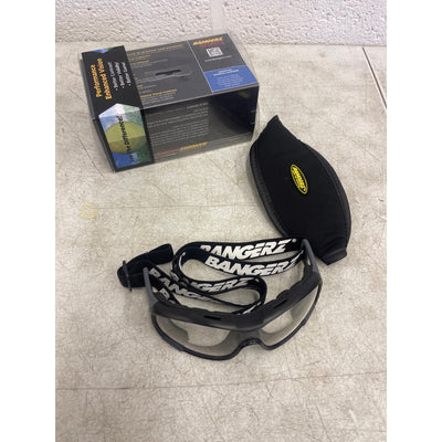 Bangerz Sports Eye Protection HS-Elite PERMANENT AntiFog Black Frame, Clear Lens