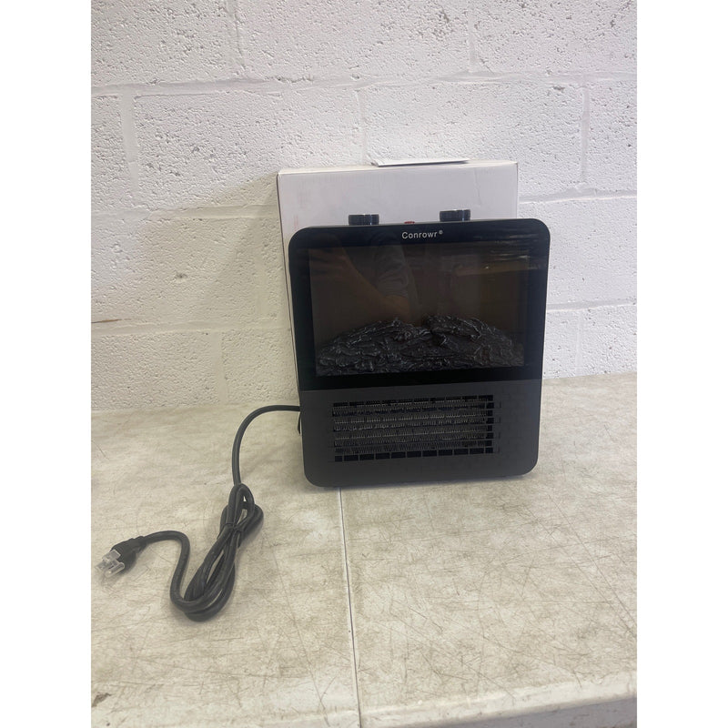 Conrowr Electric Space Heater, Light-Up Fireplace Affect,, 110 V Portable, Black