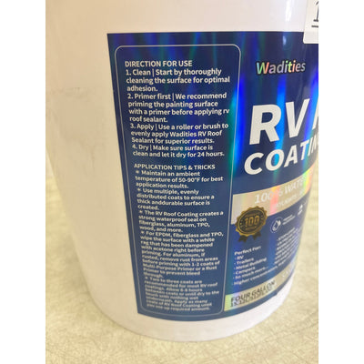 Wadities RV Roof Coating White, Waterproof Solar Reflective Sealant, Flexible RV