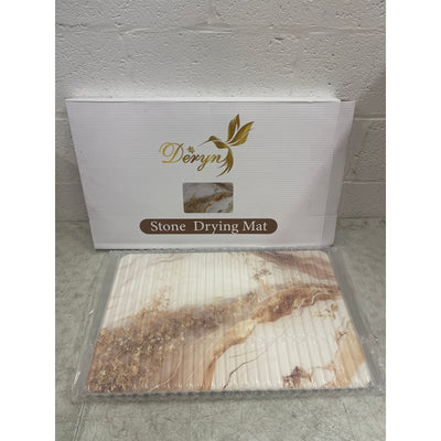 DERYN - Large Stone Dish Drying Mat for Kitchen Counter - 23.6"L × 15.4"W