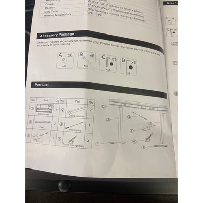 FLEXISPOT Standing Desk w Drawer 48"×24" Electric, Brown, UD1B Missing Hardware