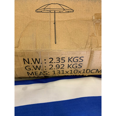 Blissun 9' Outdoor Patio Umbrella, Outdoor Table Umbrella, Blue & White Stripe